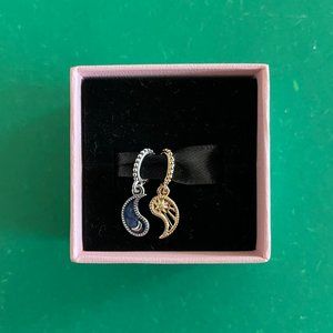 Pandora Two-tone Splittable Sun & Moon Dangle Charm